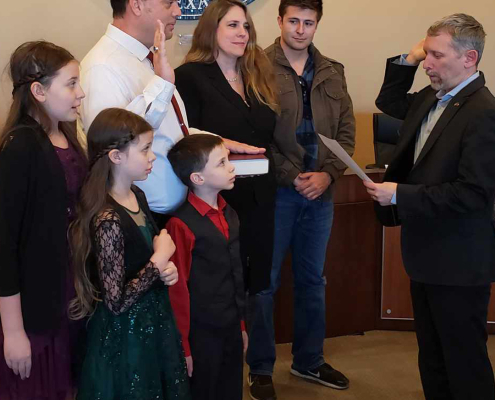 Paul Day sworn In by Rockwall County Judge Mark Russo.